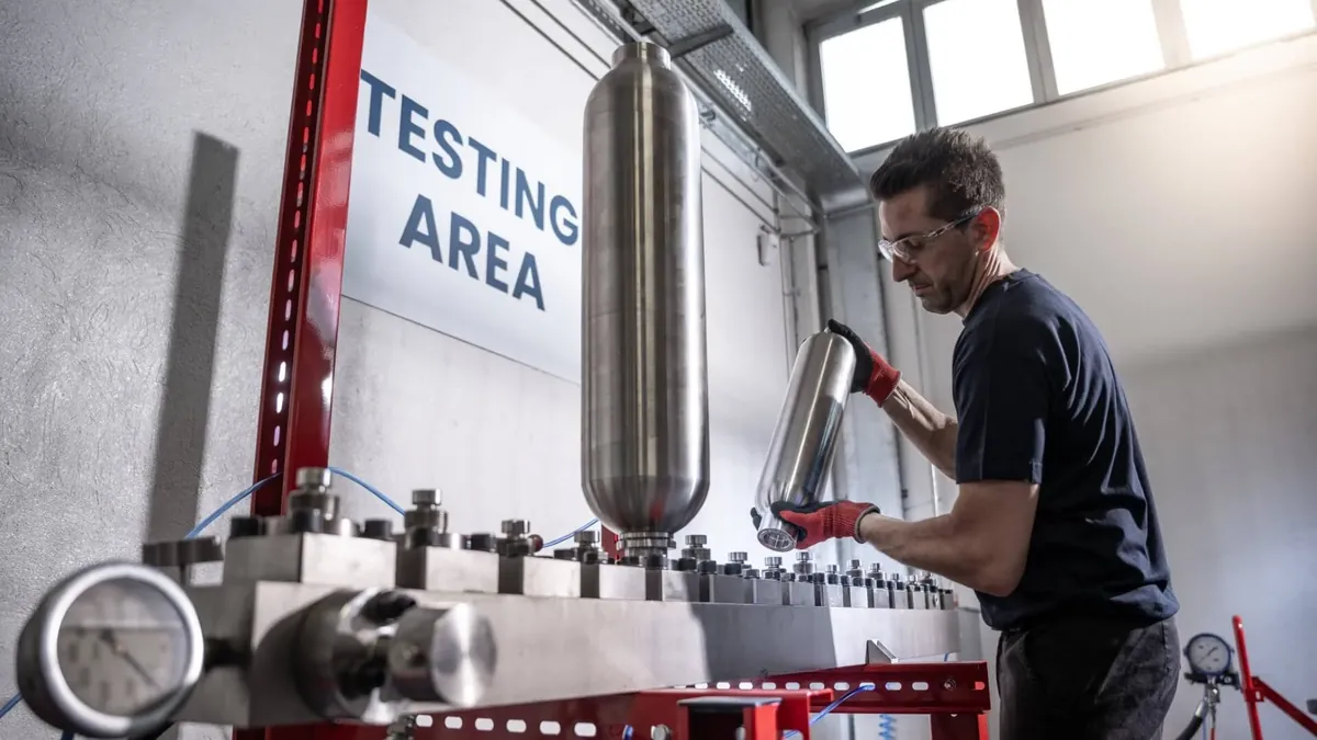 Bild von der SAIP-Druckbehälter Test-Station