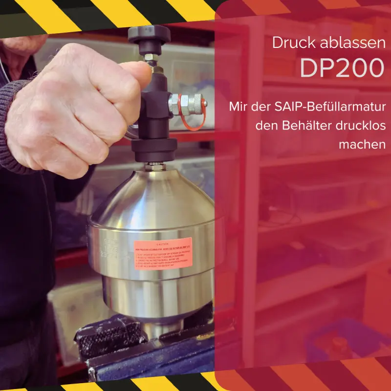 Pulsationsdämpfer Druck ablassen